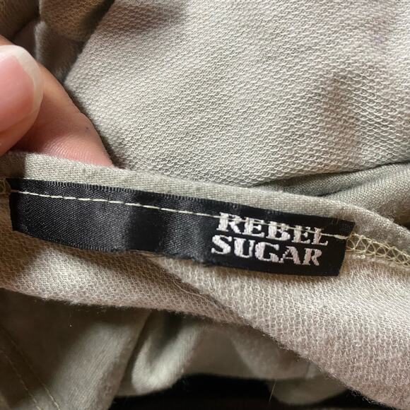 Rebel Sugar Gray Surplice Neckline Sleeveless Tie-Front Romper - Picture 6 of 6